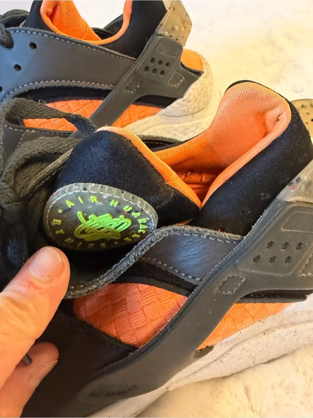 Nike Air Huarache Crater Premium Black Atomic Orange Men’s 8.5